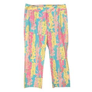 VTG Lilly Pulitzer Snappy Dragon Crop Pants 10 Preppy Resort Summer Spring Ankle
